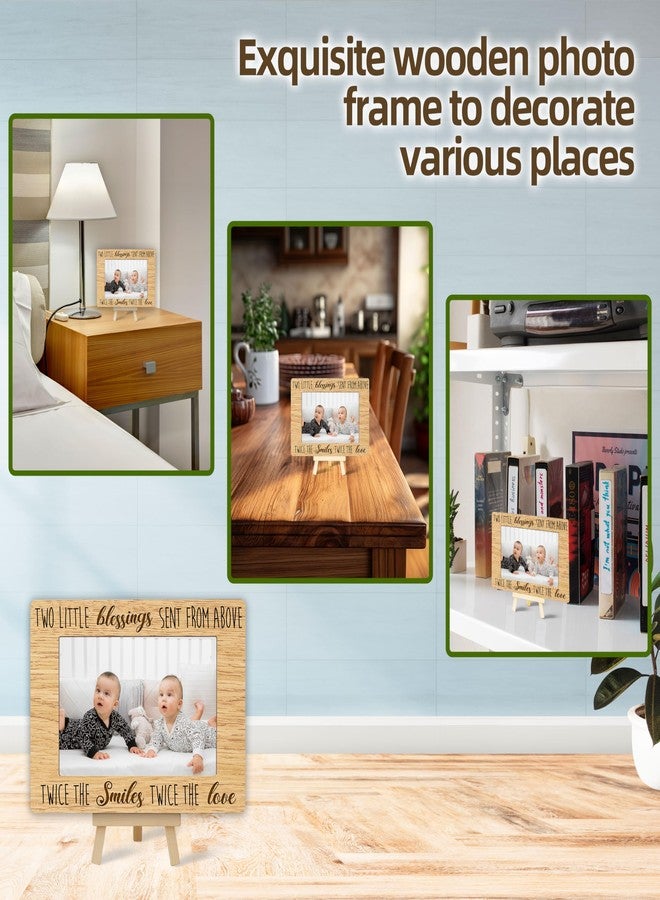 patcate Picture Frames 4x6, Twins Baby Items Gifts Wooden Photo Frame for Mom Babies, Nursery Baby Room Desk Table Shelf Decor with A Easel Stand (A03) - Image 5